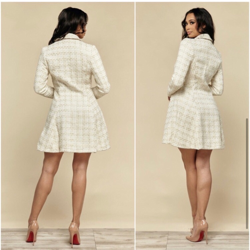 LAST ONE: Amazing tweed button front coat dress fancy elegant stunning dress - Picture 3 of 4